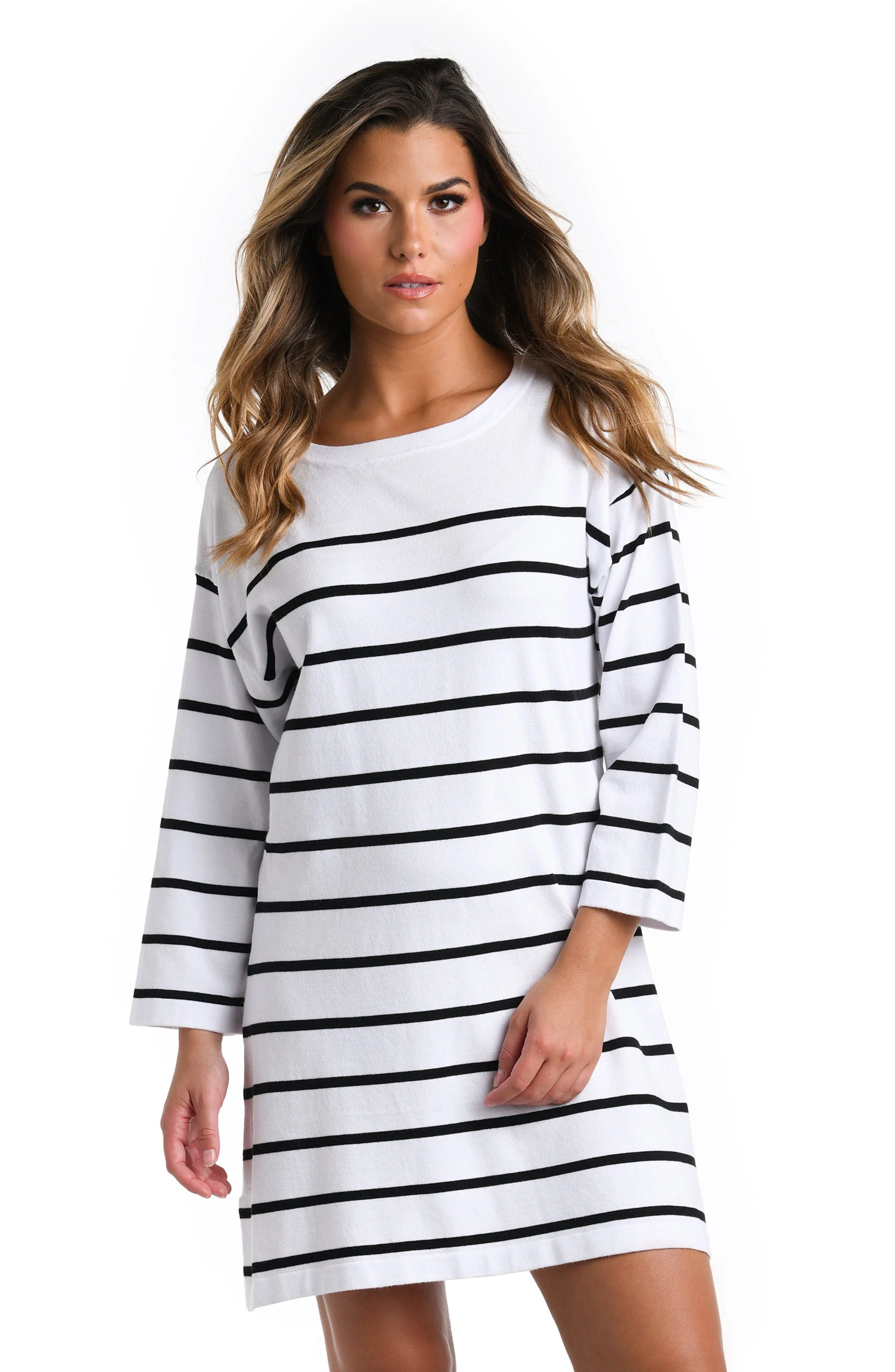 Yacht Club Boat Neck Tunic Cover Up